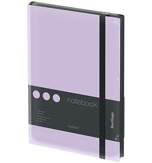 Записная книжка А5 80л., кожзам, Berlingo "Instinct", черный срез, черный/лаванда, с резинкой