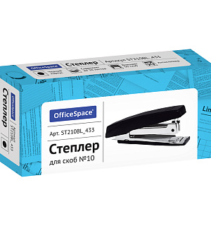 Степлер №10 OfficeSpace до 10л., пластиковый корпус, черный