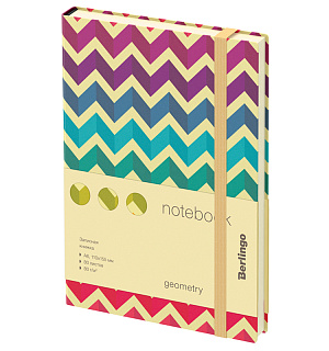 Записная книжка А6 80л., кожзам, Berlingo "Geometry", с рисунком