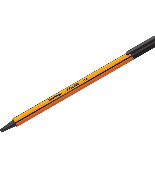 Ручка капиллярная Berlingo "Rapido" черная, 0,4мм, трехгранная