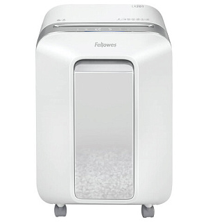 Уничтожитель (шредер) FELLOWES LX201, 5 уровень секретности, 2x12 мм, 12 листов, 22 л, белый, FS-50501