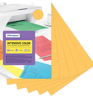 Бумага цветная OfficeSpace "Intensive Color", A4, 80г/м², 100л., (оранжевый)