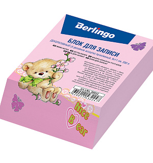 Блок для записи декоративный на склейке Berlingo 9*11*3см "Kids Series", 5 дизайнов в ассортименте
