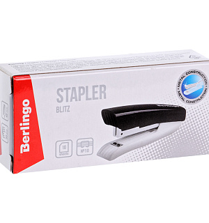 Степлер №10 Berlingo "Blitz" до 10л., пластиковый корпус, черный