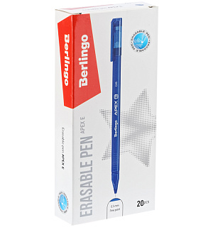 Ручка гелевая стираемая Berlingo "Apex E" синяя, 0,5мм, трехгранная