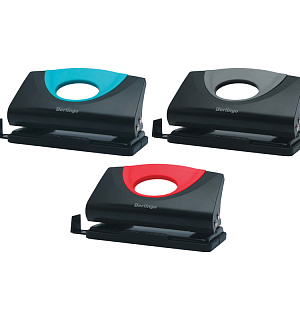 Дырокол Berlingo "Office Soft" 10л., пластиковый, ассорти, с линейкой