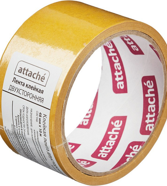 Клейкая лента двусторонняя ATTACHE 48х10м, полипропилен