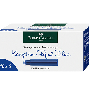 Картриджи чернильные Faber-Castell королевский синий, 6шт., картонная коробка