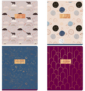 Тетрадь 48л., А5, клетка Greenwich Line "Magic stars", матовая ламинация, тиснение фольгой, 70г/м2