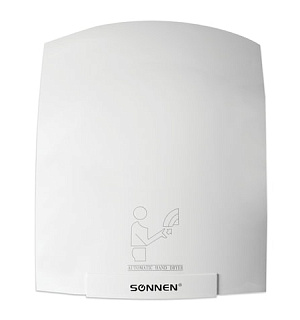Сушилка для рук SONNEN HD-688, 2000 Вт, пластиковый корпус, белая, 604192