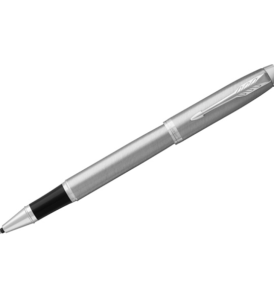 Ручка-роллер Parker "IM Essential Stainless Steel CT" черная, 0,8мм, подарочная упаковка