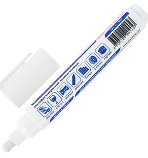 Маркер-краска лаковый (paint marker) 6 мм, БЕЛЫЙ, НИТРО-ОСНОВА, BRAUBERG PROFESSIONAL PLUS EXTRA, 151450
