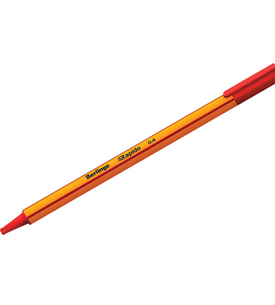 Ручка капиллярная Berlingo "Rapido" красная, 0,4мм, трехгранная