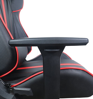 Кресло компьютерное BRABIX "GT Carbon GM-120", две подушки, экокожа, черное/красное, 531931