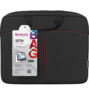 Сумка для ноутбука 15"-16" Defender Iota, полиэстер, черный, 380*285*40мм