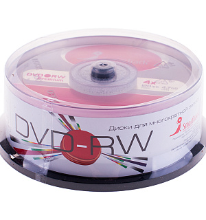 Диск DVD-RW 4.7Gb Smart Track 4x Cake Box (25шт)