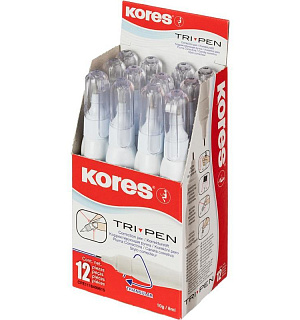 Корректирующий карандаш 10г (8мл)Kores Tri Pen, металлический наконечник