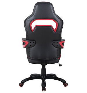 Кресло компьютерное BRABIX "Nitro GM-001", ткань, экокожа, черное, вставки красные, 531816