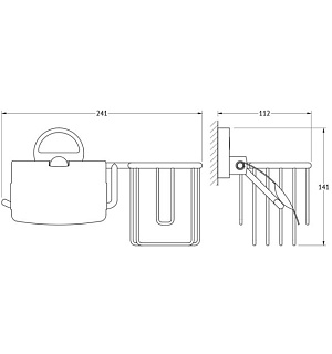 Держатель освежителя воздуха и туалетной бумаги с крышкой, хром, FBS