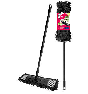 Швабра York "Pepita" с держателем 38,8*9см, телескоп. ручка 84-139см, МОП микрофибра