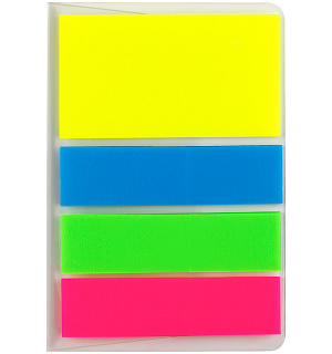 Флажки-закладки OfficeSpace, 45*12мм* 3цв.,+ 45*25мм* 1цв., по 20л., неоновые цвета, европодвес