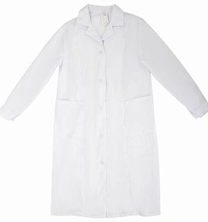 Халат медицинский женский белый, тиси, размер 48-50, рост 170-176, плотность ткани 120 г/м2, 610740