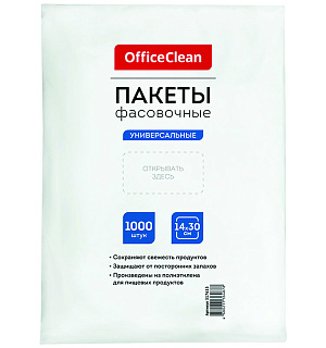 Пакеты фасовочные (1000шт.) OfficeClean, ПНД, 14*30см, 6мкм, евроупаковка