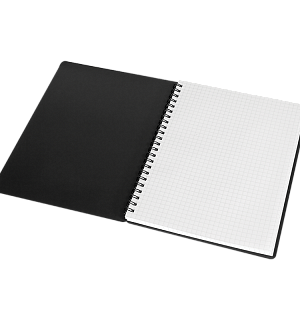 Тетрадь 60л. А5 клетка на гребне OfficeSpace "Base", пластиковая обложка, черная