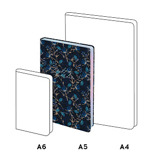 Ежедневник недатированный А5, 136л., кожзам, Greenwich Line "Night garden. Blue", тон. блок