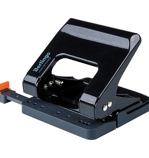 Дырокол энергосберегающий Berlingo "Smart Technology" 25л., металлический, фиксатор, линейка, черный