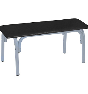 Банкетка без спинки Астрид БМ 9/1, 980*450*415, каркас серый RAL9006М, кожзам черный К-01 Астрид БМ 9/1 (ПОД ЗАКАЗ)