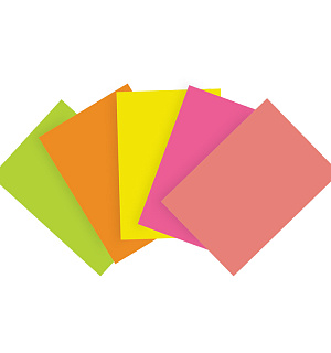 Бумага цветная OfficeSpace neon mix А4, 80г/м2, 100л. (5 цветов)