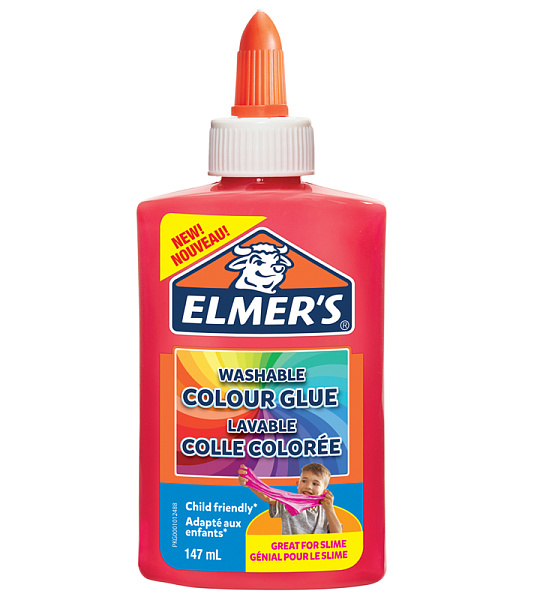 Клей для слаймов Elmers "Colour Glue", 147мл, розовый, непрозрачный