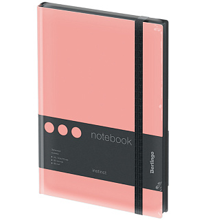 Записная книжка А5 80л., кожзам, Berlingo "Instinct", черный срез, черный/фламинго, с резинкой