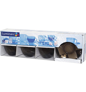 Набор чайный на 6 персон, 6 чашек объемом 220 мл и 6 блюдец, "Simply Eclipse", LUMINARC, J1261
