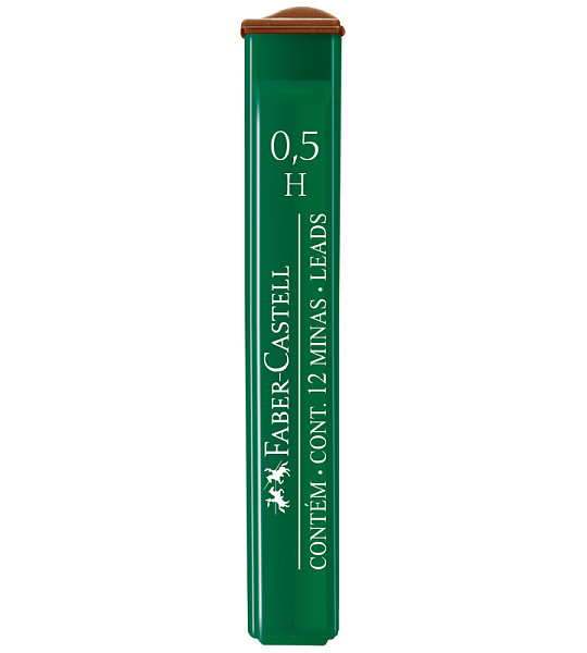 Грифели для механических карандашей Faber-Castell "Polymer", 12шт., 0,5мм, H
