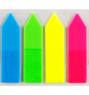 Флажки-закладки OfficeSpace, 45*12мм, стрелки, 20л*4 неоновых цвета, европодвес