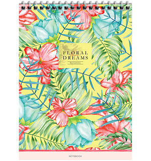 Блокнот А5 80л. на гребне ArtSpace "Цветы. Floral dreams", твердая подложка