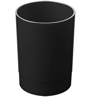 Подставка-стакан СТАММ "Офис", пластик, круглый, черный