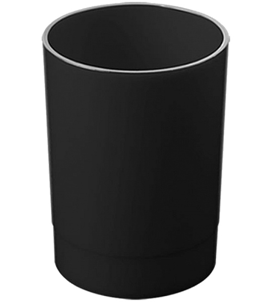 Подставка-стакан СТАММ "Офис", пластик, круглый, черный