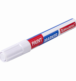 Маркер-краска лаковый EXTRA (paint marker) 4 мм, БЕЛЫЕ, НАБОР 4 шт., УСИЛЕННАЯ НИТРО-ОСНОВА, BRAUBERG, 152000
