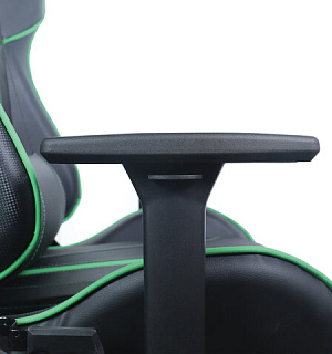 Кресло компьютерное BRABIX "GT Carbon GM-120", две подушки, экокожа, черное/зеленое, 531929