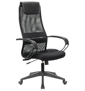 Кресло офисное BRABIX PREMIUM "Stalker EX-608 PL", ткань-сетка/кожзам, черное, 532090