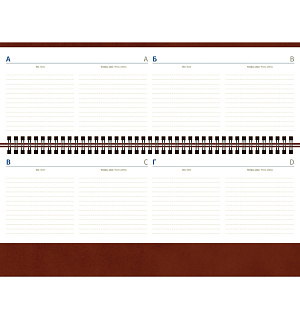 Планинг недатированный, 64л., 330*130мм, кожзам, Berlingo "Vivella Prestige", коричневый