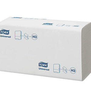 Полотенца бумажные лист. Tork "Universal"(ZZ-сл)(H3) 1-слойные, 250л/пач, 23*23см, белые