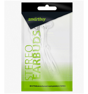 Наушники-вкладыши с микрофоном SmartBuy S4, 1,2м, белый