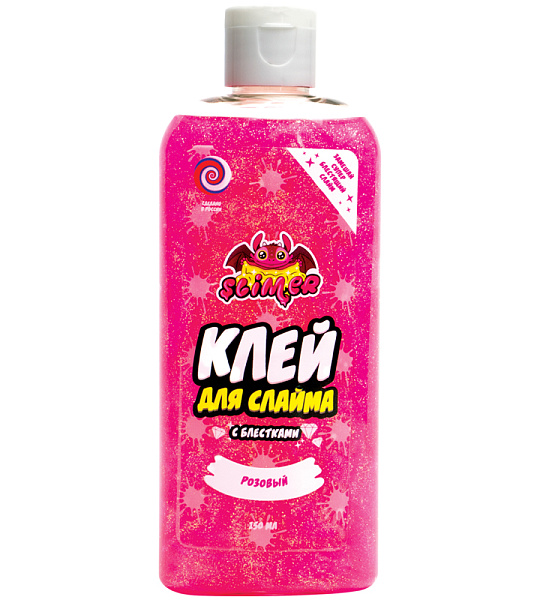 Клей для слаймов Slimer "С блестками. Розовый", 150мл