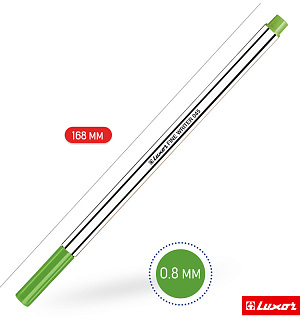 Ручка капиллярная Luxor "Fine Writer 045" светло-зеленая, 0,8мм