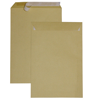 Пакет почтовый C4, UltraPac, 229*324мм, коричневый крафт, отр. лента, 90г/м2