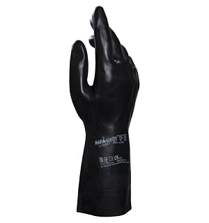 Перчатки латексно-неопреновые MAPA Technic/UltraNeo 420, хлопчатобумажное напыление, размер 10 (XL), черный